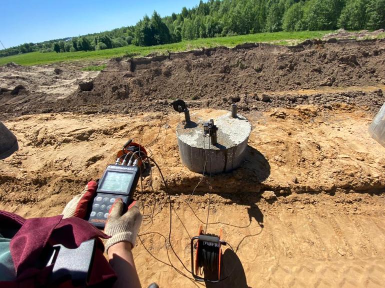 Определение длины и контроля сплошности буронабивных свай